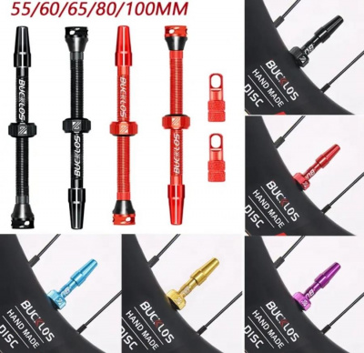 Ниппеля BUCKLOS F/V-100мм. (пара) синии для бескамерных колёс