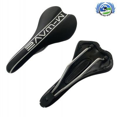 Седло спортивное M-WAVE Comp ‖ racing. AL рейлы. Размер 268 х 134 мм. (чёрное)