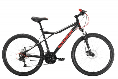 26" Велосипед STARK '22 Slash 26.1D 21-speed, рама AL-18" (чёрный/красный) Россия