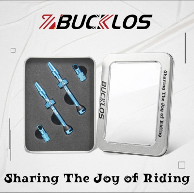 Ниппеля BUCKLOS F/V-100мм. (пара) синии для бескамерных колёс