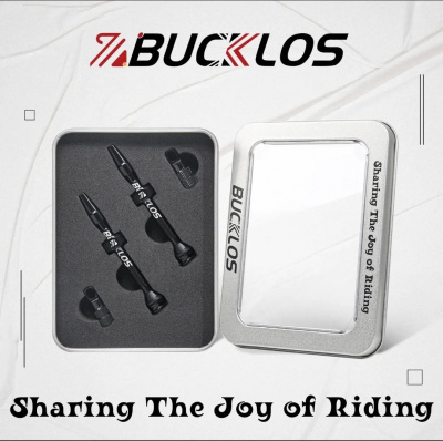 Ниппеля BUCKLOS F/V-55мм. (пара) чёрные для бескамерных колёс