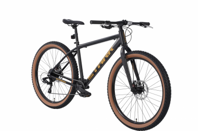 27,5" Велосипед STARK Tank 27.1 D+ '25, 8-speed, рама AL-L/20", черный матовый/ песочный.