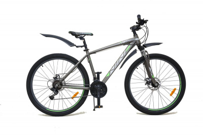 27,5" Велосипед WIND Fisht 21-speed, AL рама-17" (серый / зелёный) Китай.