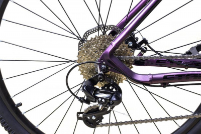 27,5" Велосипед STARK '24 Viva 27.2D 8-speed, рама AL-16" (фиолетовый матовый/чёрный) Россия