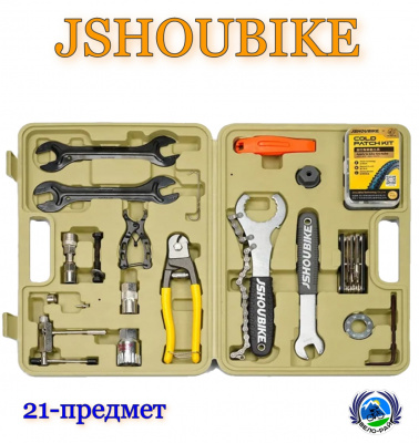 Нобор велоинструмента JSHOUBIKE в кейсе (21 предмет)