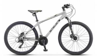 26" Велосипед STELS Navigator-590 D 21-speed, рама AL-16" (серый / салатовый)