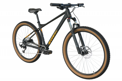 29" Велосипед STARK Hunter 29.3HD '25 9-speed, рама AL-19"/L, чёрный матовый/тёплый жёлтый