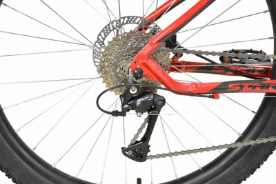 27,5" Велосипед STARK '23 Tactic 27.4 HD 9-speed, рама AL-20" (красный металлик/ никель)
