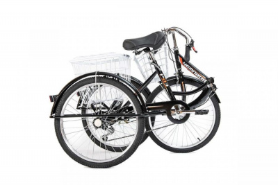 24" Трёхколёсный велосипед РВЗ Чемпион RVZ-H-02-1 складной, 6 speed (чёрный)