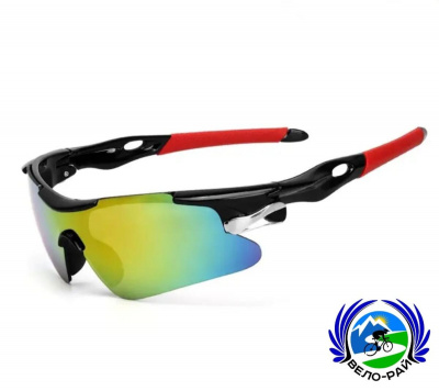 Спортивные солнцезащитные очки «Riderace» защита UV400 (красный/жёлтый)