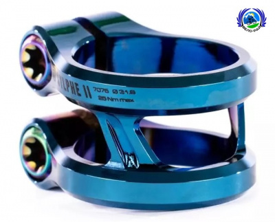 Зажим Ethic sylphe double clamp V2 ø-31,8мм. синий хром