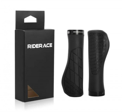 Грипсы (ручки) руля эргономические резиновые «Riderace» чёрные