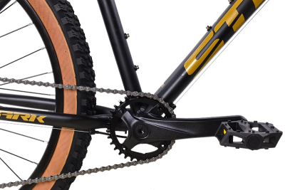 27,5" Велосипед STARK Tank 27.1 D+ '25, 8-speed, рама AL-L/20", черный матовый/ песочный.