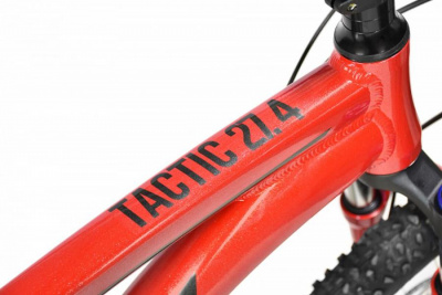 27,5" Велосипед STARK '23 Tactic 27.4 HD 9-speed, рама AL-20" (красный металлик/ никель)