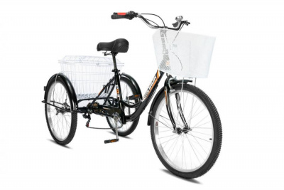 24" Трёхколёсный велосипед РВЗ Чемпион RVZ-H-02-1 складной, 6 speed (чёрный)