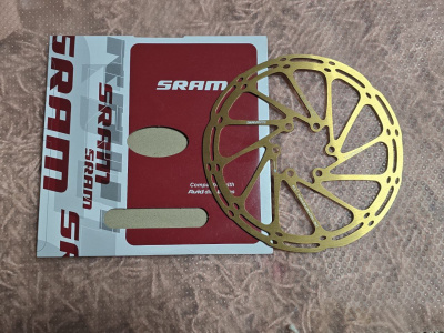 Диск тормозной (Ротор) SRAM Ø-160мм. с болтами, золотой