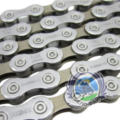 Цепь Shimano Deore, HG54,10 скоростей,122 звеньев, пин, серебристая, без упаковки