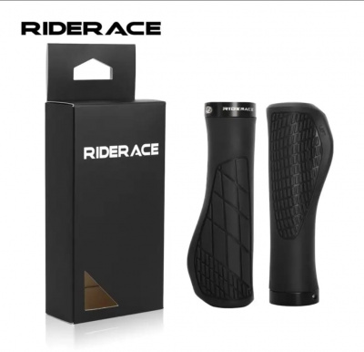 Грипсы (ручки) руля эргономические резиновые «Riderace» чёрные