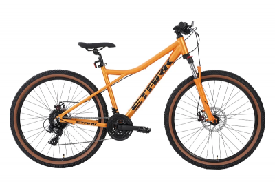 27,5" Велосипед STARK Slash 27.1D '25, 24-speed, рама AL-18" (оранжевый матовый/ чёрный)