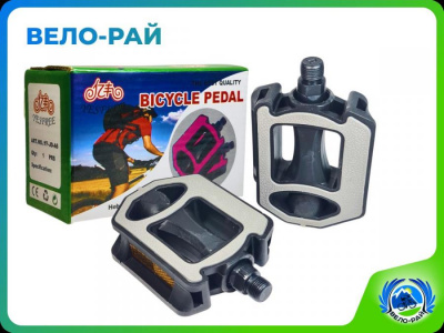 Педаль YESFREE, пластмасса, резиновые вставки, подшипники, катафоты, резьба 9/16"×20 tpi