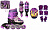 Комплект "Ролики, шлем, защита" модель: DJS-905 Set PU Galaxy размер: S (31-34) фиолетовый