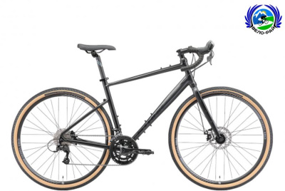 28" Велосипед STARK GRAVEL 700.3D '25 18-speed, рама-AL M/56 (чёрный матовый/чёрный) Россия