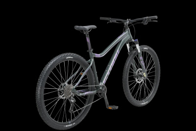 29" Велосипед STARK '23 Tactic 29.4 HD 9-speed, AL рама 20" (чёрно-зелёный/ сиреневый металлик)