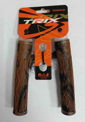 Грипсы (ручки) руля TRIX, резиновые, 166мм, для BMX, противоскользящие, 2цветная комбo, черно-коричн