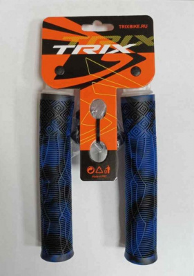 Грипсы (ручки) руля TRIX, резиновые, 166мм, для BMX, противоскользящие, 2цветная комбo, черно-синий