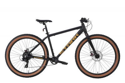 27,5" Велосипед STARK Tank 27.1 D+ '25, 8-speed, рама AL-L/20", черный матовый/ песочный.