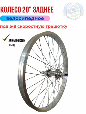 Колесо 20" заднее. Обод AL, втулка хром под трещотку (H36.G14) г. Пенза