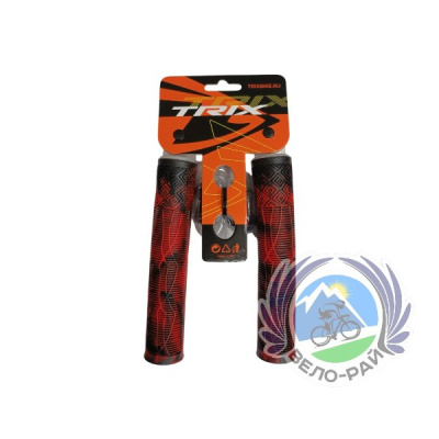 Грипсы (ручки) руля TRIX, резиновые, 166мм, для BMX, противоскользящие, 2цветная комбo, черно-красн