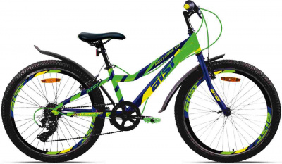 24" Велосипед AIST Rocky Junior 1.0 V-brake, 6-speed, синий. Беларусь
