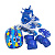 DJS-603 Set PU, Sparky. Комплект "Ролики, шлем, защита" размер: S (31-34) синий.