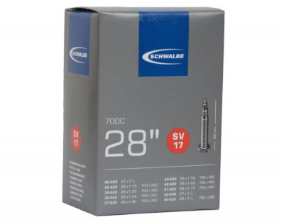 Камера 28х1,1/1,75 (28/47-622/635) Schwalbe SV17. F/V-40mm. (вентиль преста)