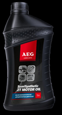 Масло для двухтактных (2T) двигателей «AEG Semi Synthetic 2T Motor Oil API TC» 1литр. (30615)